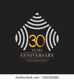 30 Year Anniversary Vector Template Design Illustration, with flat design.