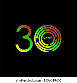30 Year Anniversary Vector Template Design Illustration