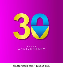 30 Year Anniversary Vector Template Design Illustration