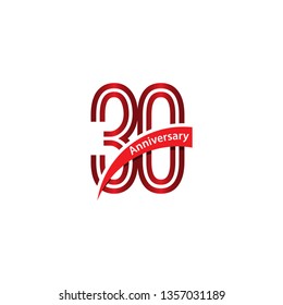 30 Year Anniversary Vector Template Design Illustration