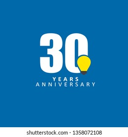 30 Year Anniversary Vector Template Design Illustration, with flat design.