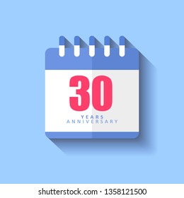 30 Year Anniversary Vector Template Design Illustration, with flat design.