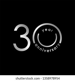 30 Year Anniversary Vector Template Design Illustration