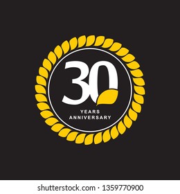 30 Year Anniversary Vector Template Design Illustration, with flat design.