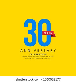 30 Year Anniversary Vector Template Design Illustration, with flat design.
