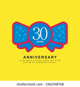 30 Year Anniversary Vector Template Design Illustration, with flat design.