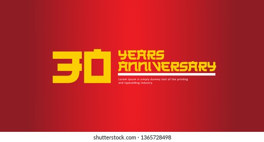 30 Year Anniversary Vector Template Design Illustration, with flat design.