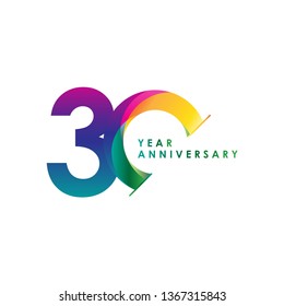 30 Year Anniversary Vector Template Design Illustration