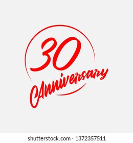 30 Year Anniversary Vector Template Design Illustration