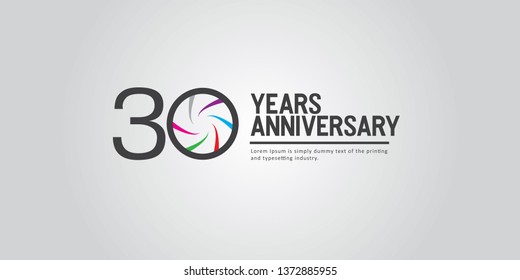 30 Year Anniversary Vector Template Design Illustration, with flat design.