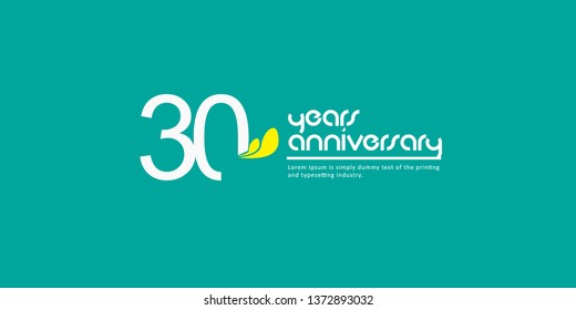 30 Year Anniversary Vector Template Design Illustration, with flat design.