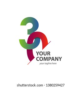 30 Year Anniversary Vector Template Design Illustration