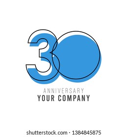 30 Year Anniversary Vector Template Design Illustration