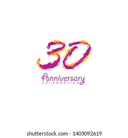 30 Year Anniversary Vector Template Design Illustration