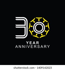 30 Year Anniversary Vector Template Design Illustration.