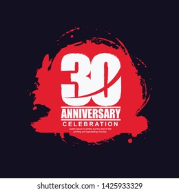 30 Year Anniversary Vector Template Design Illustration.
