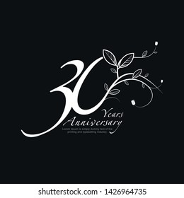 30 Year Anniversary Vector Template Design Illustration.