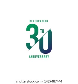 30 year anniversary vector template. Design for your celebration. Design for advertising, poster, banner or print.