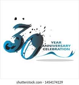 30 Year Anniversary Vector Template Design Illustration