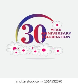 30 Year Anniversary Vector Template Design Illustration