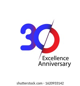 30 Year Anniversary Vector Template Design Illustration