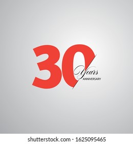 30 Year Anniversary Vector Template Design Illustration