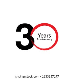30 Year Anniversary Vector Template Design Illustration