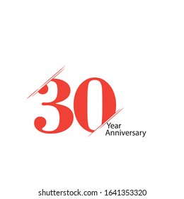 30 Year Anniversary Vector Template Design Illustration