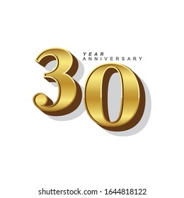 30-jährige Vektorillustration Template Design Illustration. Gold-3D-Zahlen.