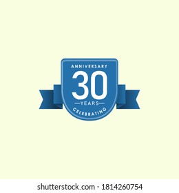 30 year anniversary vector template. Design for celebration, greeting cards or print.