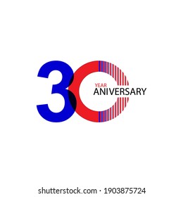 30 Year Anniversary Vector Template Design Illustration