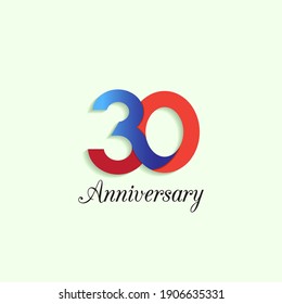 30 Year Anniversary Vector Template Design Illustration