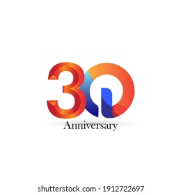 30 Year Anniversary Vector Template Design Illustration