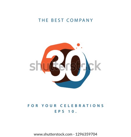 30 Year Anniversary Vector Template Design Illustration