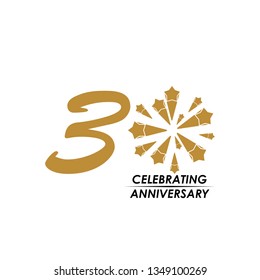 30 Year Celebrating Anniversary Vector Template Design Illustration