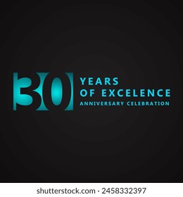 30 Year of Excellence Anniversary Celebration Vector Template Design Illustration