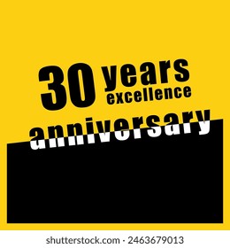 30 Year of Excellence Anniversary Celebration Vector Template Design Illustration