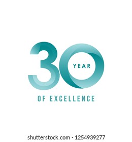 30 Year of Excellence Vector Template Design Illustration