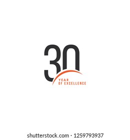 30 Year of Excellence Vector Template Design Illustration