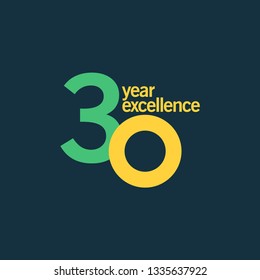 30 Year of Excellence Vector Template Design Illustration