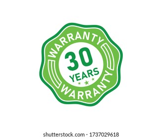 30 year warranty icon isolated on white background