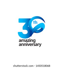 30 Years Amazing Anniversary Celebration Vector Template Design Illustration