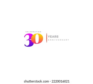 30 years anniversary or birthday celebration design template Vector.