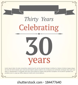 30 years anniversary card