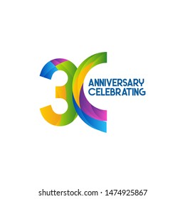 30 Years Anniversary Celebrating Vector Template Design Illustration