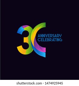 30 Years Anniversary Celebrating Vector Template Design Illustration