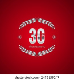 30 years anniversary celebration 3d vector template design illustration