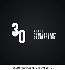 30 years anniversary celebration 3d vector template design illustration