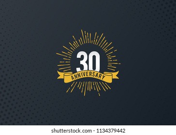 30 years anniversary celebration design with fireworks background