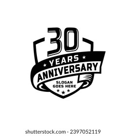 30 years anniversary celebration design template. 30th anniversary logo. Vector and illustration.